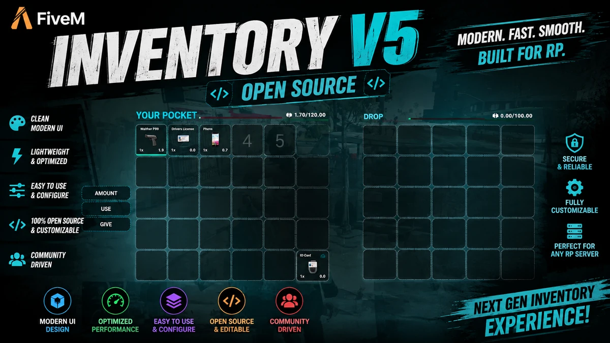 Inventory V5 FiveM | Open Source